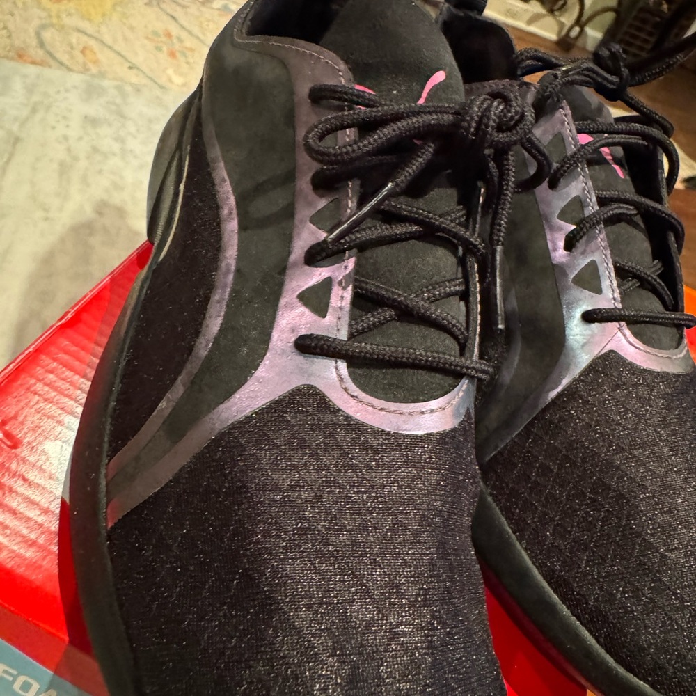 Puma Black and Pink SoftFoam Sneakers - Picture 2 of 8